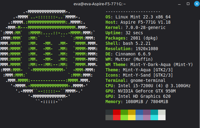 neofetch Acer Aspire F5 771G